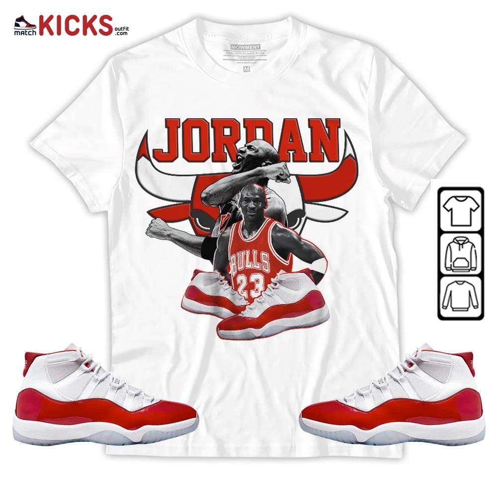 Bull Jordan Sneaker Shirt Match Cherry 11s, Jordan 11 Retro Cherry MKO Hoodie