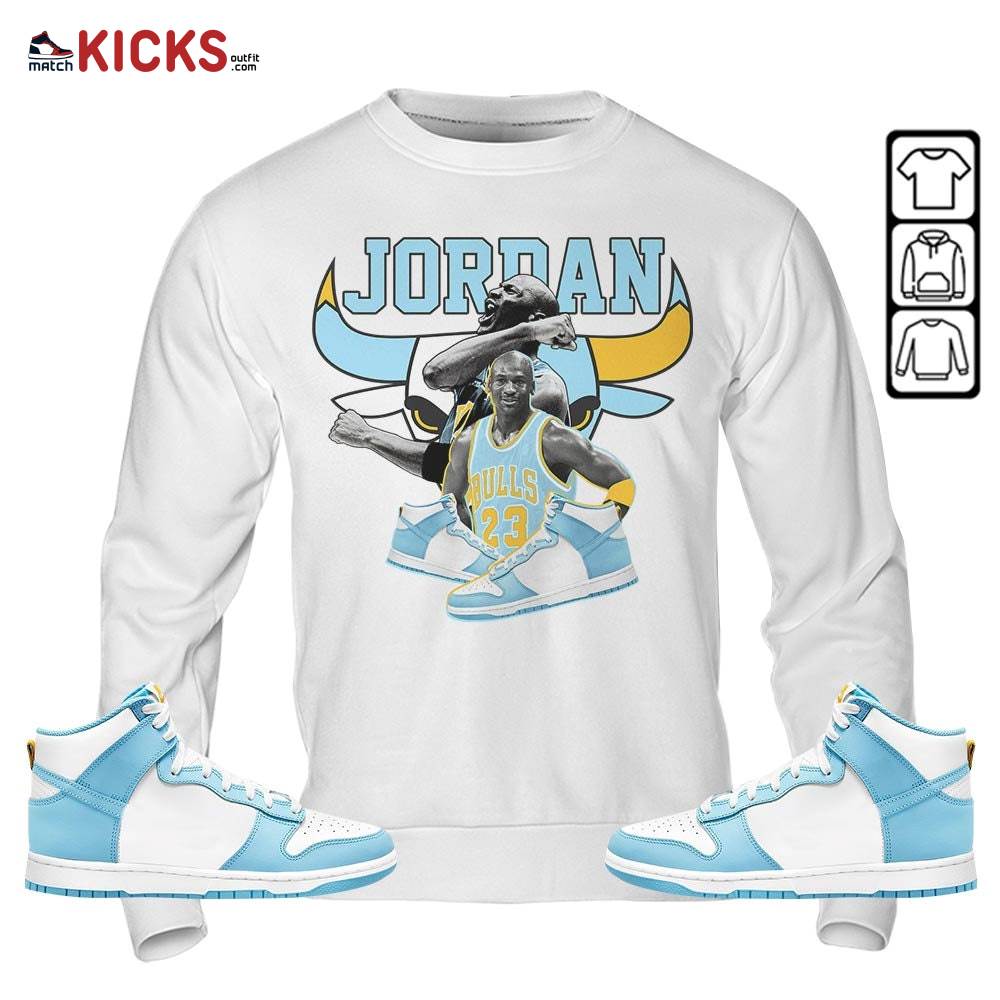 Bull Jordan Sneaker Shirt Match Dunk High Blue Chill, Dunk High Homer Simpson MKO Sweatshirt Bull Jordan Sneaker Shirt Match Dunk High Blue Chill, Dunk High Homer Simpson MKO Sweatshirt