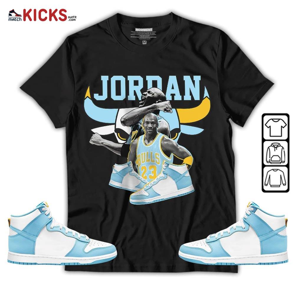 Bull Jordan Sneaker Shirt Match Dunk High Blue Chill, Dunk High Homer Simpson MKO T-Shirt