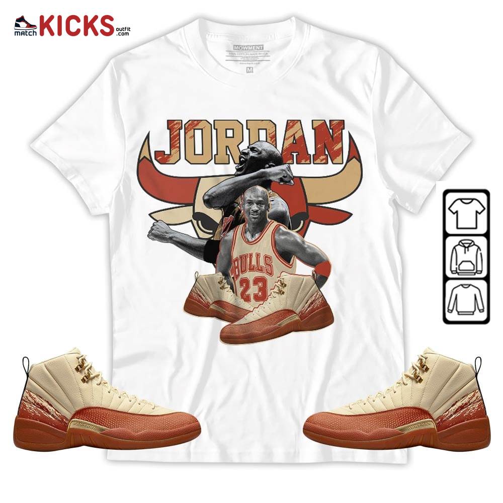 Bull Jordan Sneaker Shirt Match Eastside Golf 12s, Jordan 12 Retro Eastside Golf MKO Sweatshirt