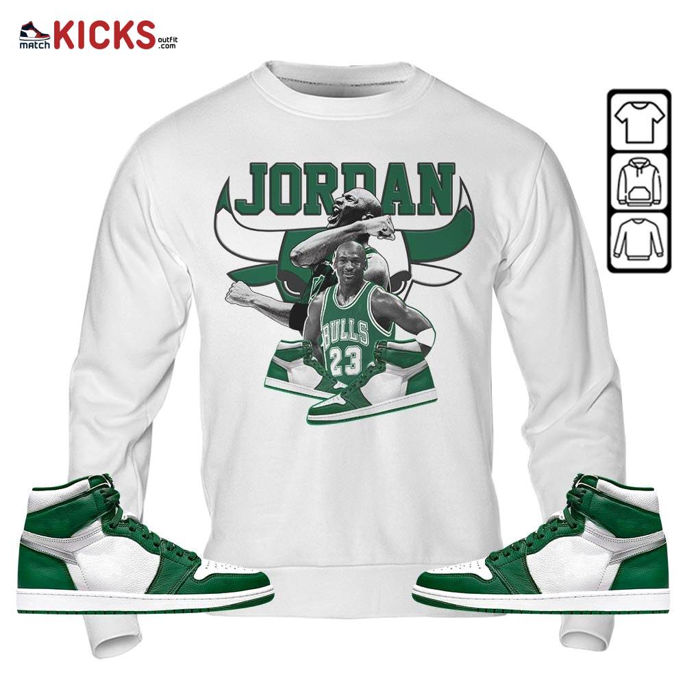 Bull Jordan Sneaker Shirt Match High Gorge Green 1s, Jordan 1 Retro High Gorge Green MKO Sweatshirt Bull Jordan Sneaker Shirt Match High Gorge Green 1s, Jordan 1 Retro High Gorge Green MKO Sweatshirt