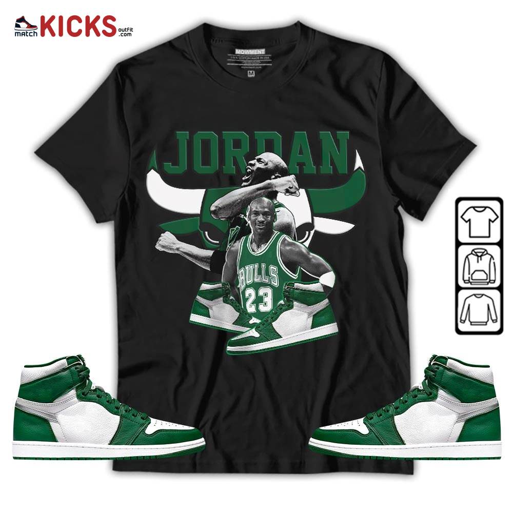 Bull Jordan Sneaker Shirt Match High Gorge Green 1s, Jordan 1 Retro High Gorge Green MKO T-Shirt