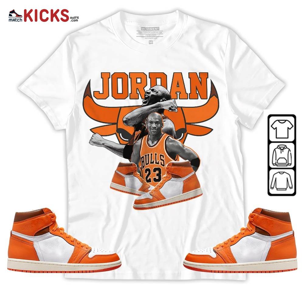 Bull Jordan Sneaker Shirt Match High OG Starfish 1s, Jordan 1 Retro High OG Starfish MKO Sweatshirt