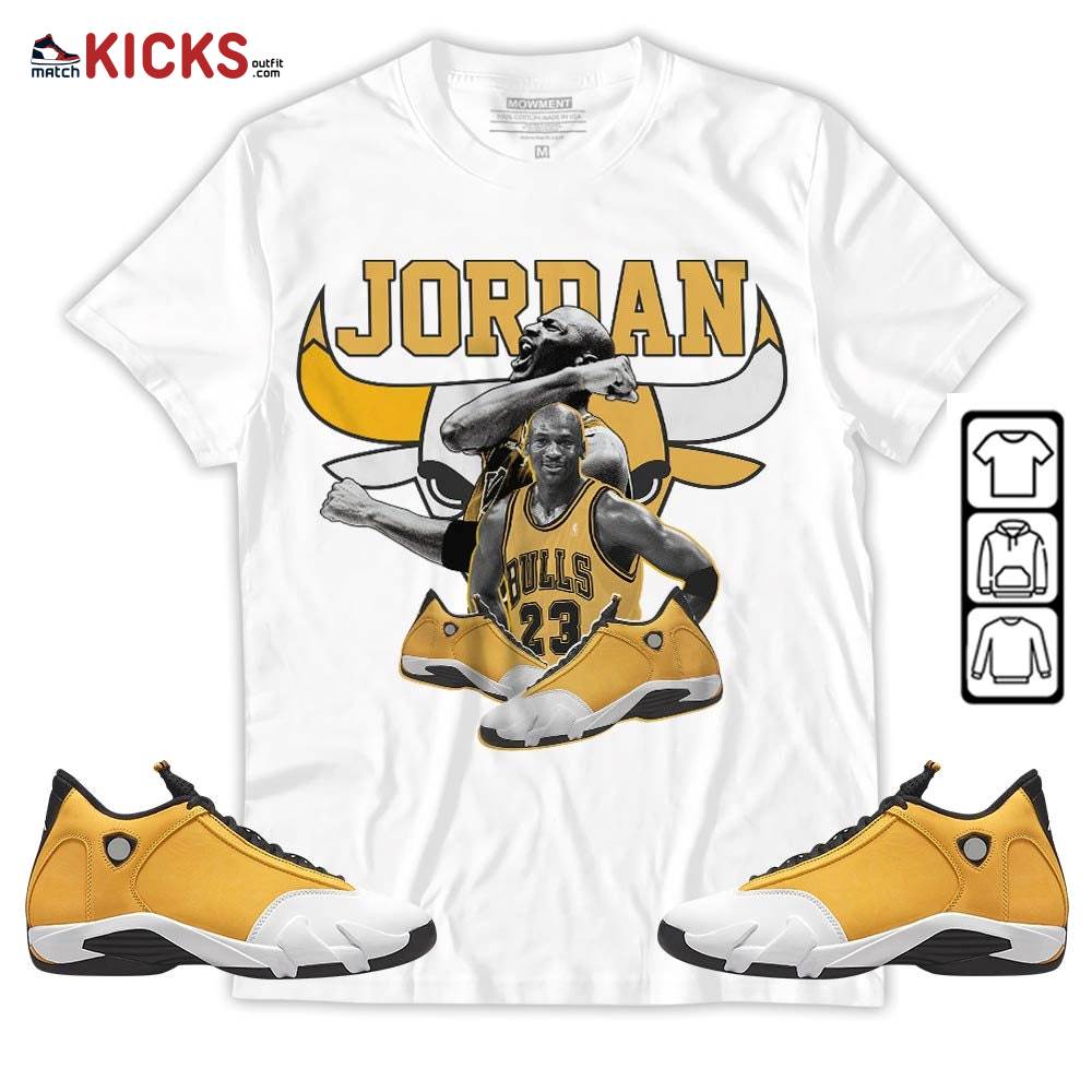 Bull Jordan Sneaker Shirt Match Light Ginger 14s, Jordan 14 Retro Light Ginger MKO T-Shirt Bull Jordan Sneaker Shirt Match Light Ginger 14s, Jordan 14 Retro Light Ginger MKO T-Shirt