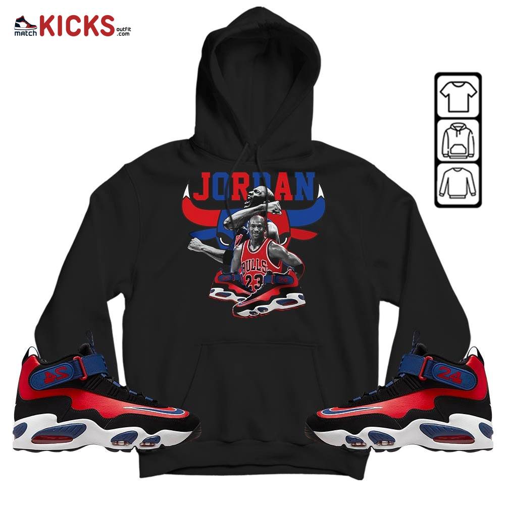 Bull Jordan Sneaker Shirt Match Max 1 Navy Red Black, Air Griffey Max 1 Black Red Navy Blue MKO Hoodie