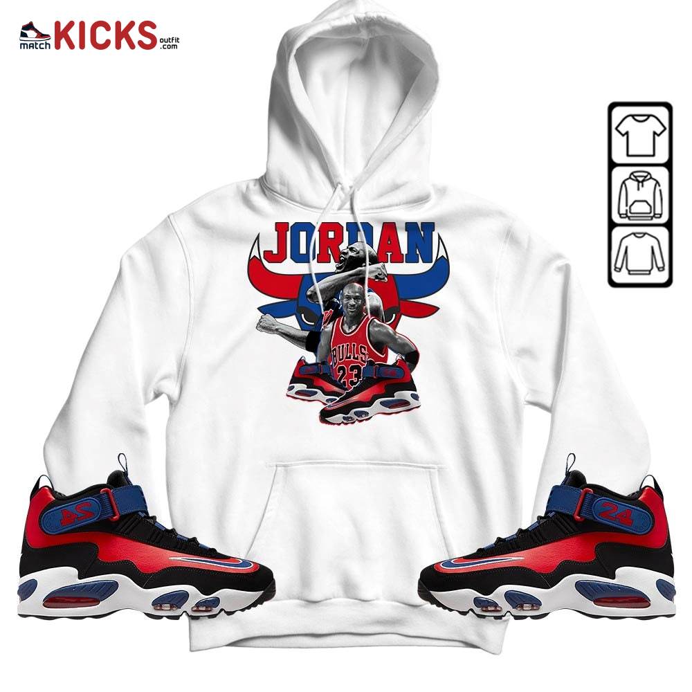 Bull Jordan Sneaker Shirt Match Max 1 Navy Red Black, Air Griffey Max 1 Black Red Navy Blue MKO Hoodie