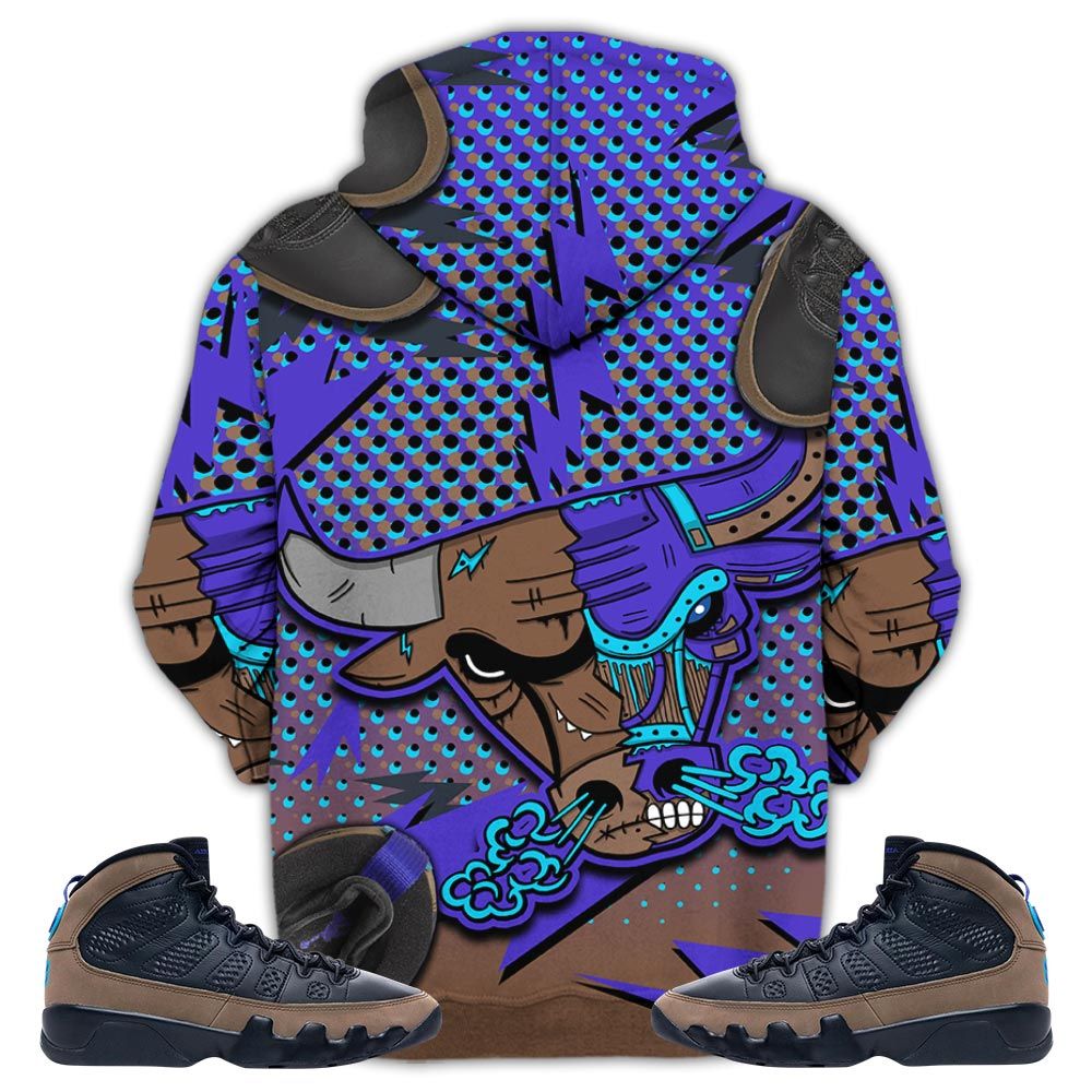 Bull Jordan Sneaker Shirt Match Olive Concord 9S, Jordan 9 Olive Concord Hoodie Sweatshirt Tee All Over Print MKO Shirt