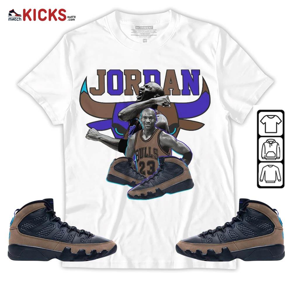Bull Jordan Sneaker Shirt Match Olive Concord 9s, Jordan 9 Olive Concord MKO T-Shirt