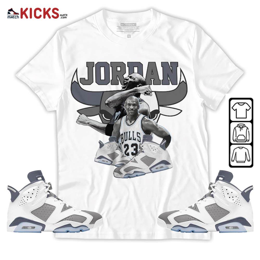 Bull Jordan Sneaker Shirt Match Retro Cool Grey 6s, Jordan 6 Cool Grey MKO T-Shirt Bull Jordan Sneaker Shirt Match Retro Cool Grey 6s, Jordan 6 Cool Grey MKO T-Shirt