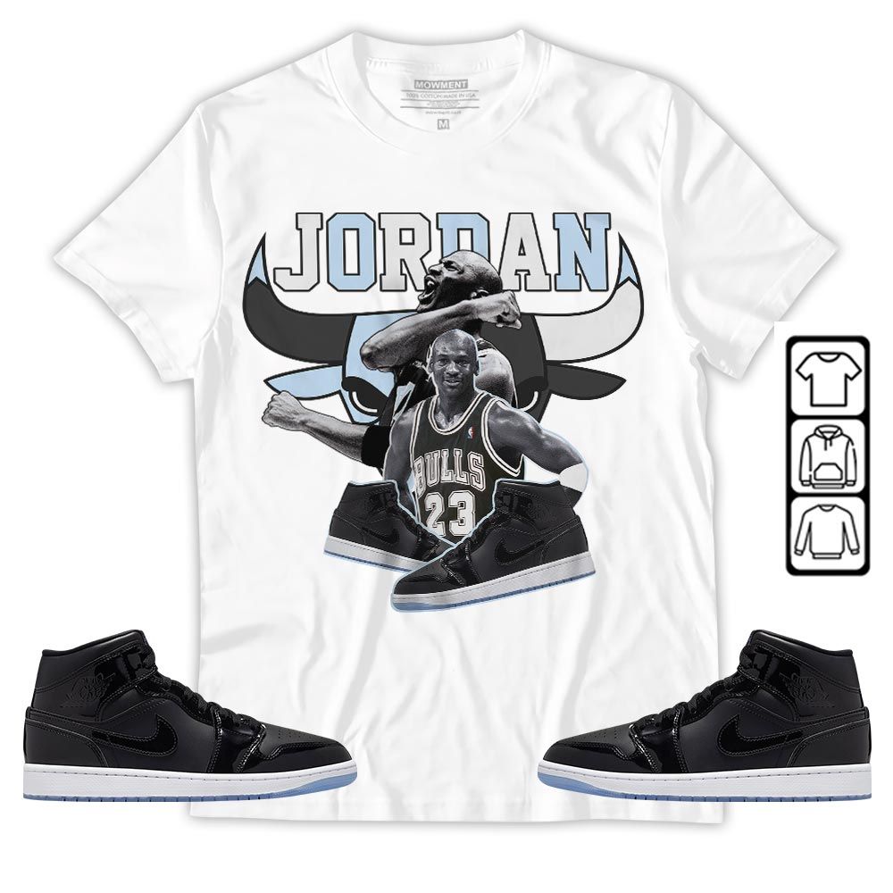 Bull Jordan Sneaker Shirt Match Space Jam 1s, Jordan 1 Mid Space Jam MKO Hoodie