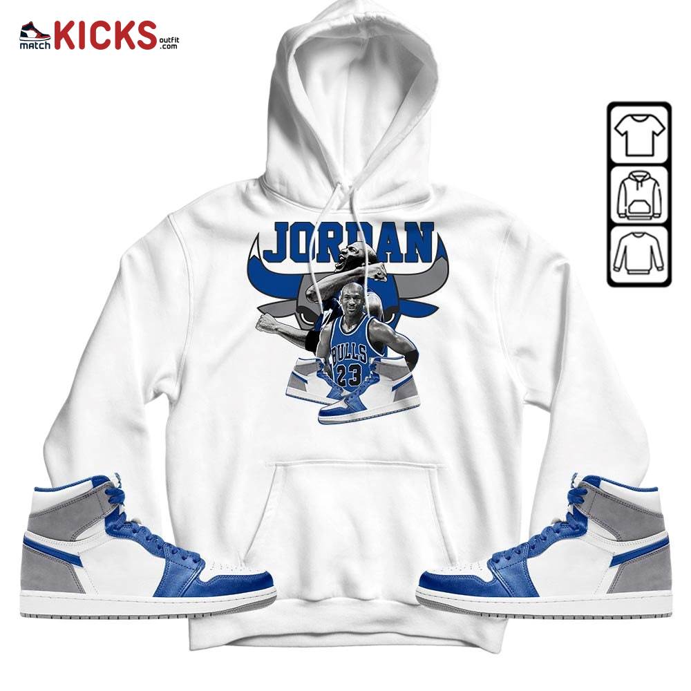 Bull Jordan Sneaker Shirt Match True Blue 1s, Jordan 1 High OG True Blue MKO Hoodie Bull Jordan Sneaker Shirt Match True Blue 1s, Jordan 1 High OG True Blue MKO Hoodie