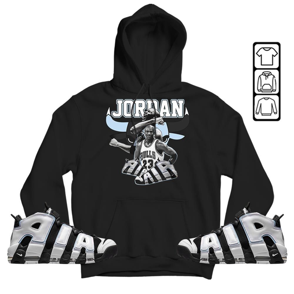 Bull Jordan Sneaker Shirt Match Uptempo Cobalt Bliss, Air More Uptempo Cobalt Bliss MKO Hoodie