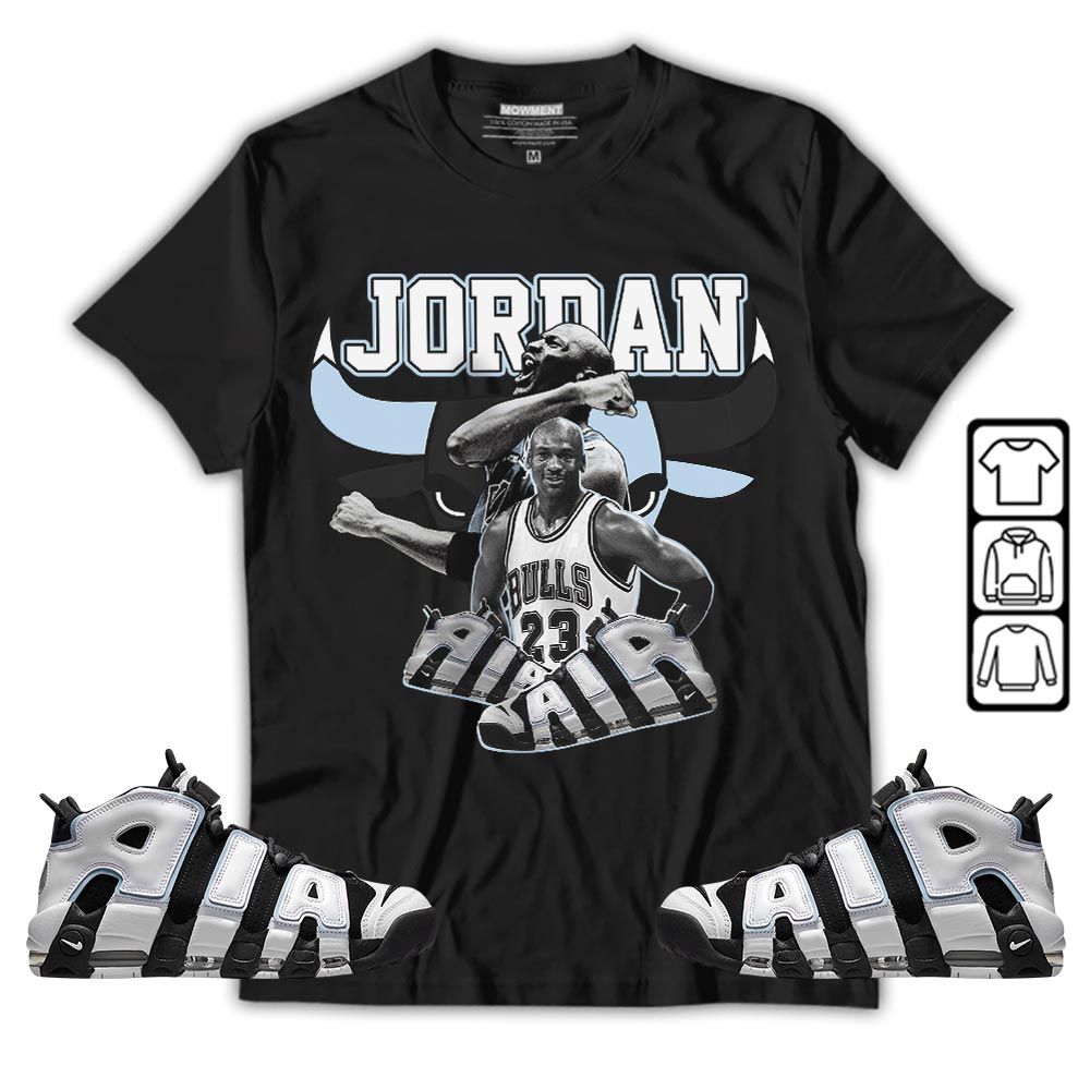 Bull Jordan Sneaker Shirt Match Uptempo Cobalt Bliss, Air More Uptempo Cobalt Bliss MKO T-Shirt