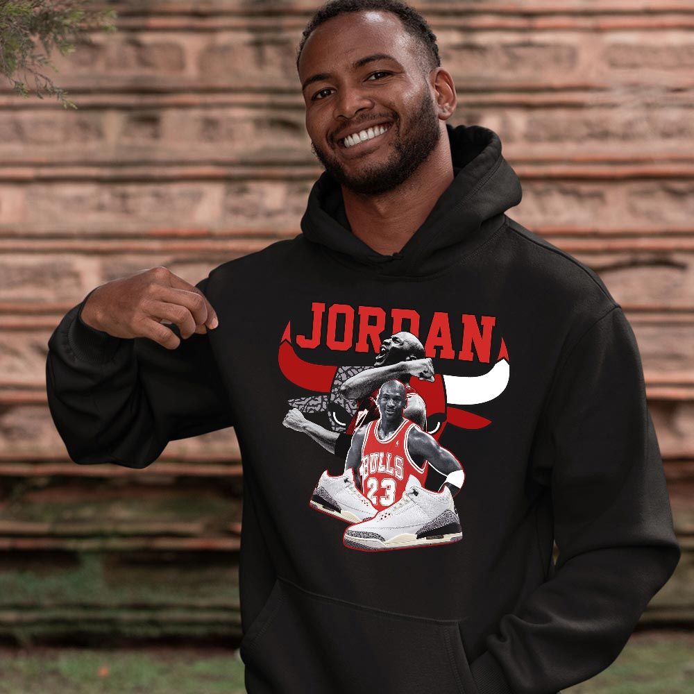 Bull Jordan Sneaker Shirt Match White Cement 3s, Jordan Retro 3 White Cement MKO T-Shirt Bull Jordan Sneaker Shirt Match White Cement 3s, Jordan Retro 3 White Cement MKO T-Shirt