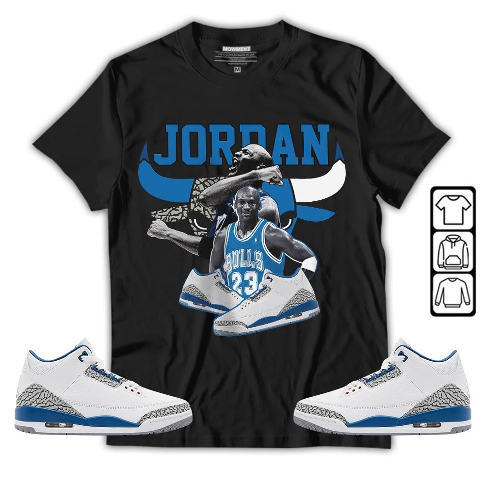 Bull Jordan Sneaker Shirt Match Wizards 3s, Jordan Retro 3 Wizards MKO T-Shirt