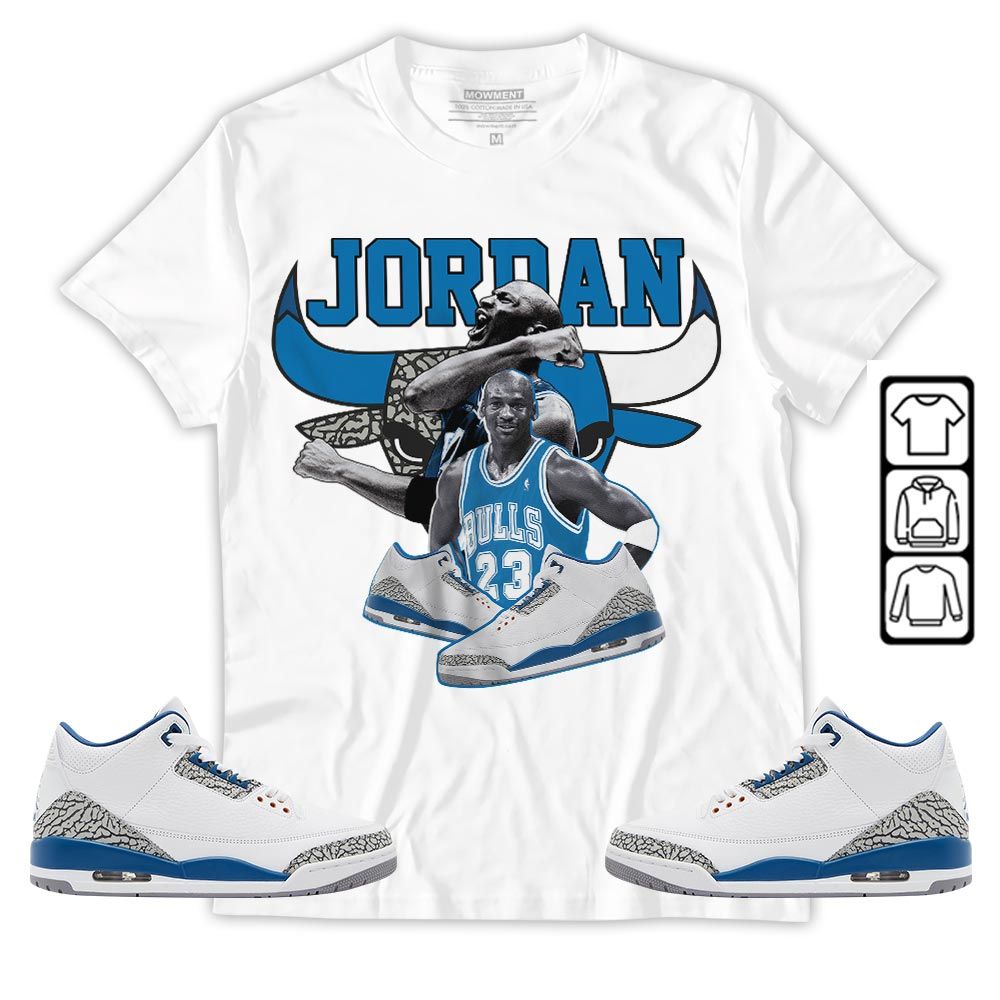 Bull Jordan Sneaker Shirt Match Wizards 3s, Jordan Retro 3 Wizards MKO T-Shirt
