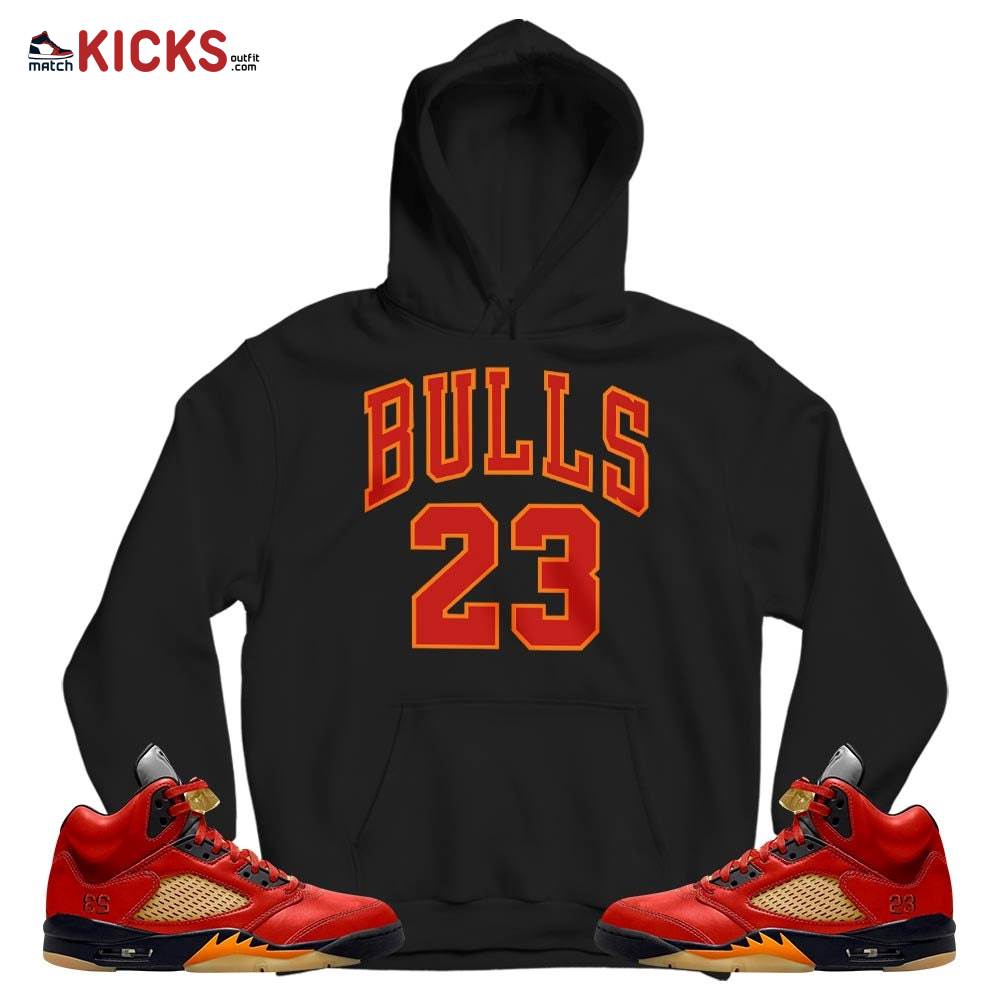 Bulls Number 23 Sneaker Shirt Match 5 Dunk On Mars, Jordan 5 Mars For Her MKO Hoodie Bulls Number 23 Sneaker Shirt Match 5 Dunk On Mars, Jordan 5 Mars For Her MKO Hoodie