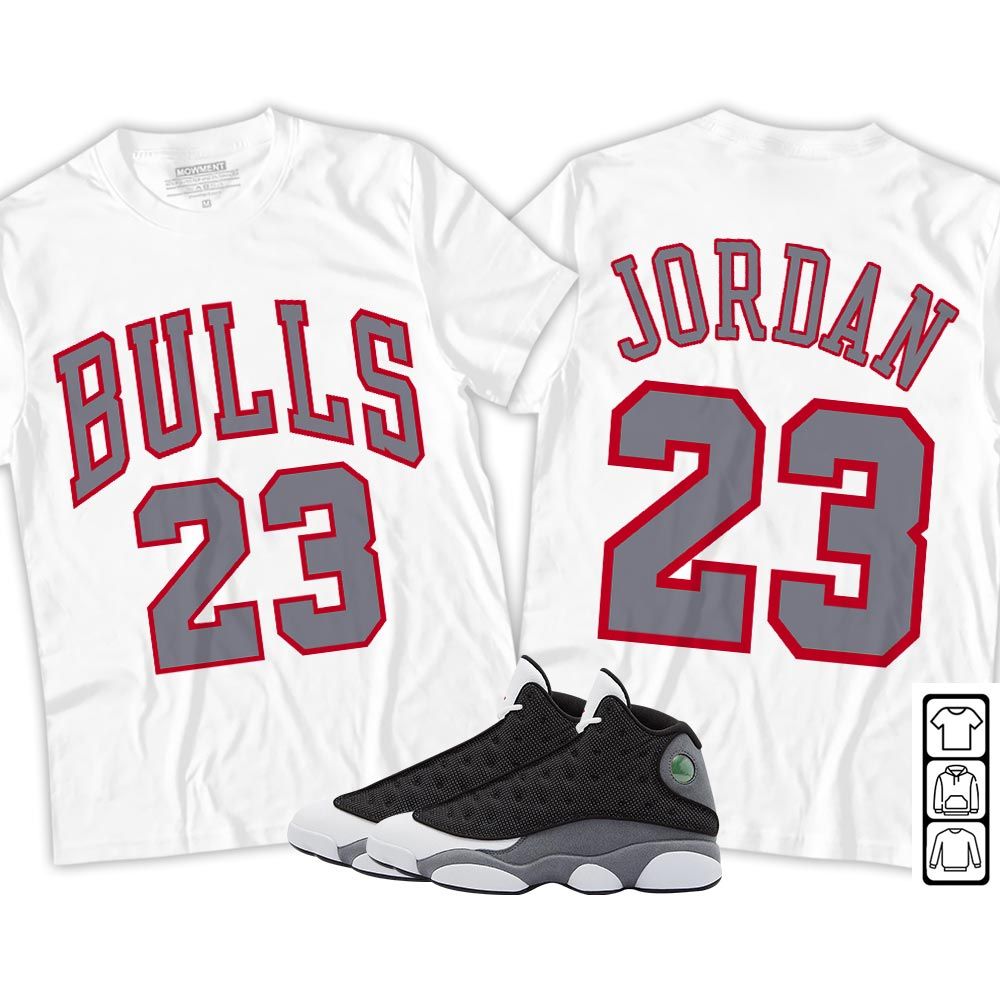Bulls Number 23 Sneaker Shirt Match Black Flint 13s, Jordan Retro 13 Black Flint MKO T-Shirt