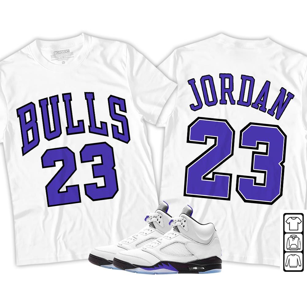 Bulls Number 23 Sneaker Shirt Match Dark Concord 5s, Jordan 5 Retro Concord MKO T-Shirt Bulls Number 23 Sneaker Shirt Match Dark Concord 5s, Jordan 5 Retro Concord MKO T-Shirt