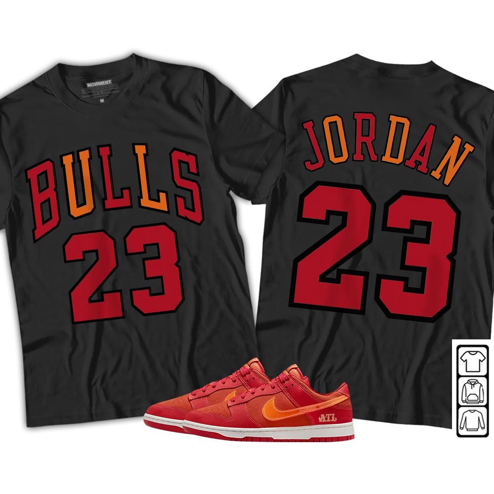 Bulls Number 23 Sneaker Shirt Match Dunk Low ALT, Dunk Low Atlanta MKO Sweatshirt
