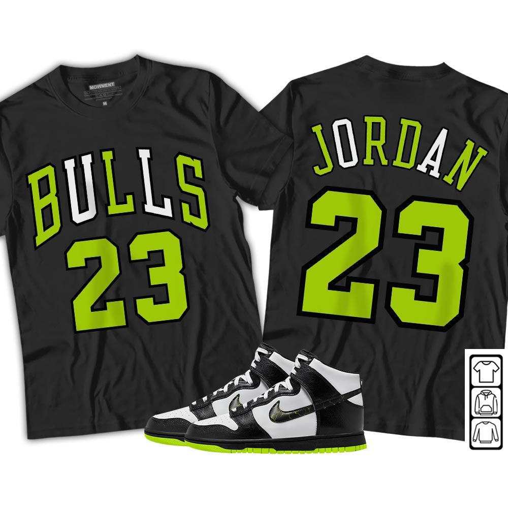 Bulls Number 23 Sneaker Shirt Match High Electric 2023, Dunk High Electric MKO Hoodie