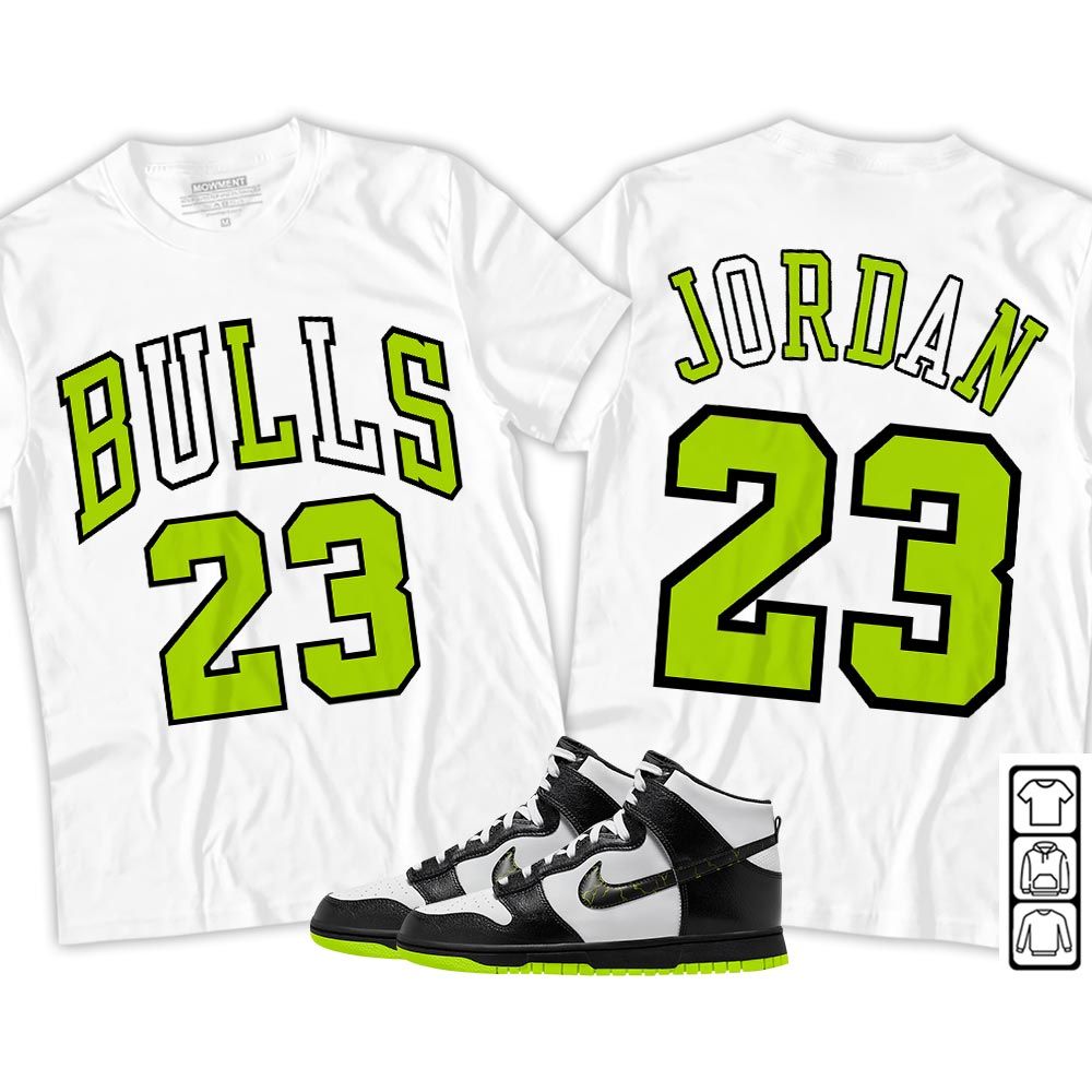 Bulls Number 23 Sneaker Shirt Match High Electric 2023, Dunk High Electric MKO T-Shirt Bulls Number 23 Sneaker Shirt Match High Electric 2023, Dunk High Electric MKO T-Shirt