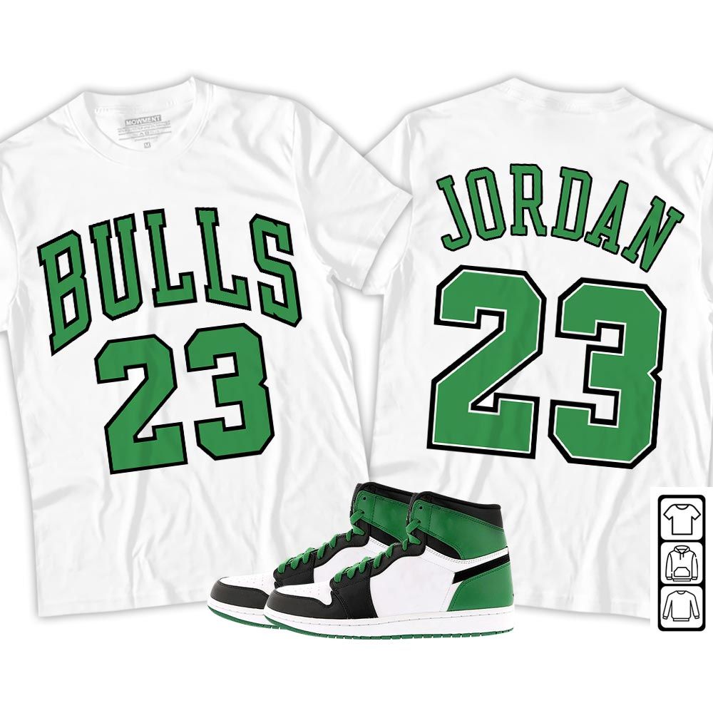 Bulls Number 23 Sneaker Shirt Match Lucky Green 1s, Jordan 1 Lucky Green MKO Hoodie