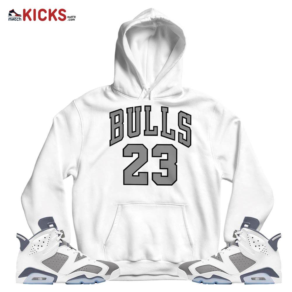 Bulls Number 23 Sneaker Shirt Match Retro Cool Grey 6s, Jordan 6 Cool Grey MKO Hoodie Bulls Number 23 Sneaker Shirt Match Retro Cool Grey 6s, Jordan 6 Cool Grey MKO Hoodie