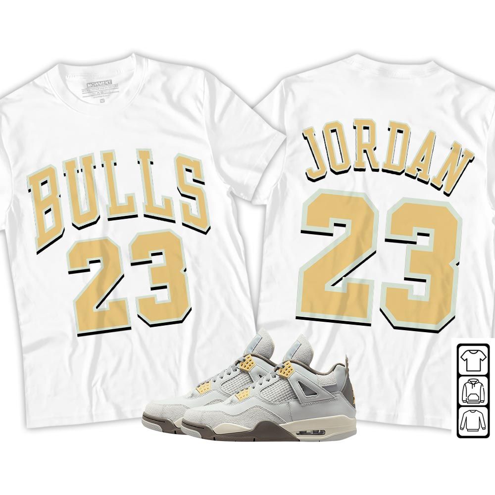 Bulls Number 23 Sneaker Shirt Match Retro Craft 4s, Jordan 4 Craft Photon Dust MKO T-Shirt Bulls Number 23 Sneaker Shirt Match Retro Craft 4s, Jordan 4 Craft Photon Dust MKO T-Shirt