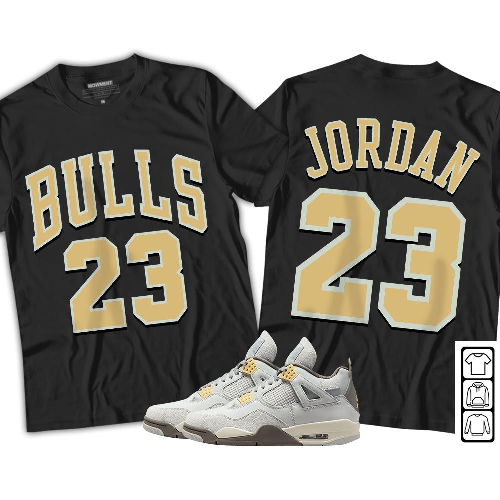 Bulls Number 23 Sneaker Shirt Match Retro Craft 4s, Jordan 4 Craft Photon Dust MKO T-Shirt