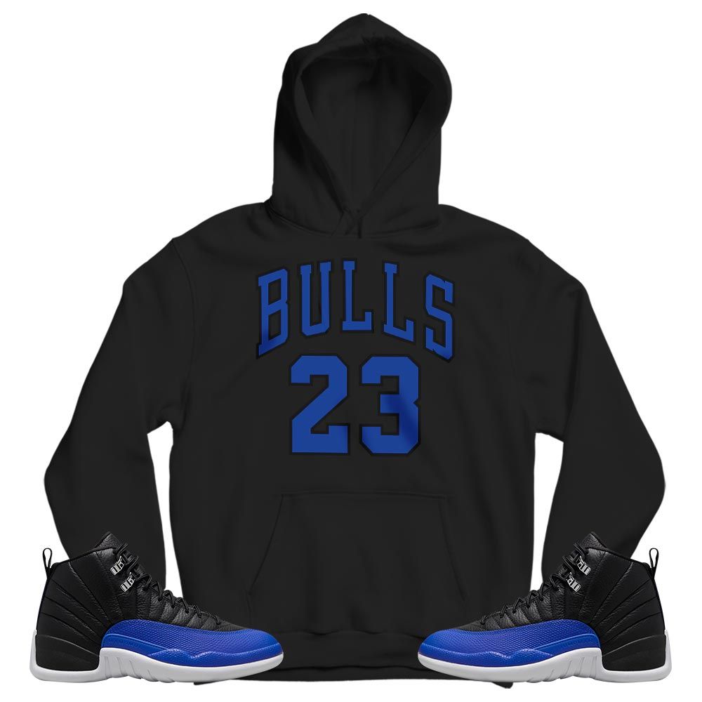 Bulls Number 23 Sneaker Shirt Match Retro Hyper Royal 12s, Jordan 12 Hyper Royal MKO Hoodie Bulls Number 23 Sneaker Shirt Match Retro Hyper Royal 12s, Jordan 12 Hyper Royal MKO Hoodie