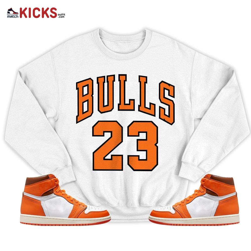 Bulls Number 23 Sneaker Shirt Match Retro Starfish 1s, Jordan 1 Retro High OG Starfish MKO Sweatshirt Bulls Number 23 Sneaker Shirt Match Retro Starfish 1s, Jordan 1 Retro High OG Starfish MKO Sweatshirt