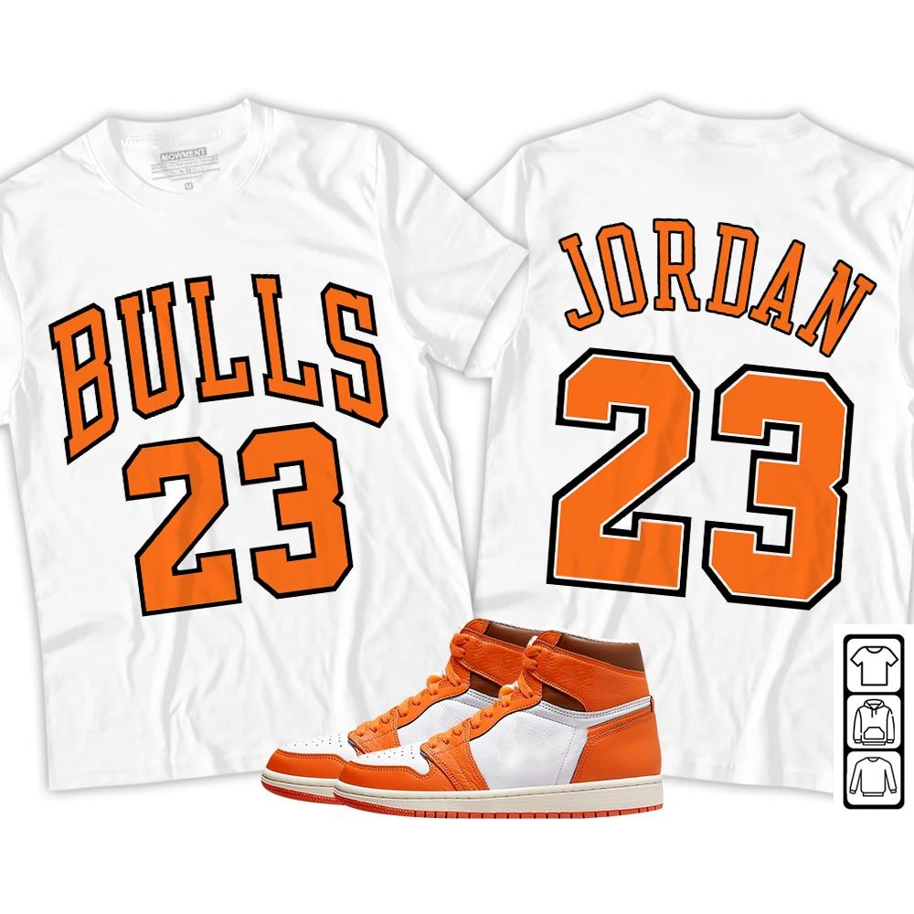 Bulls Number 23 Sneaker Shirt Match Retro Starfish 1s, Jordan 1 Retro High OG Starfish MKO T-Shirt Bulls Number 23 Sneaker Shirt Match Retro Starfish 1s, Jordan 1 Retro High OG Starfish MKO T-Shirt