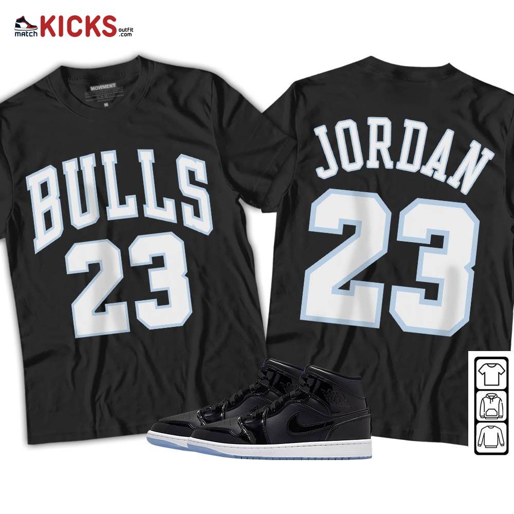Bulls Number 23 Sneaker Shirt Match Space Jam 1s, Jordan 1 Mid Space Jam MKO Sweatshirt