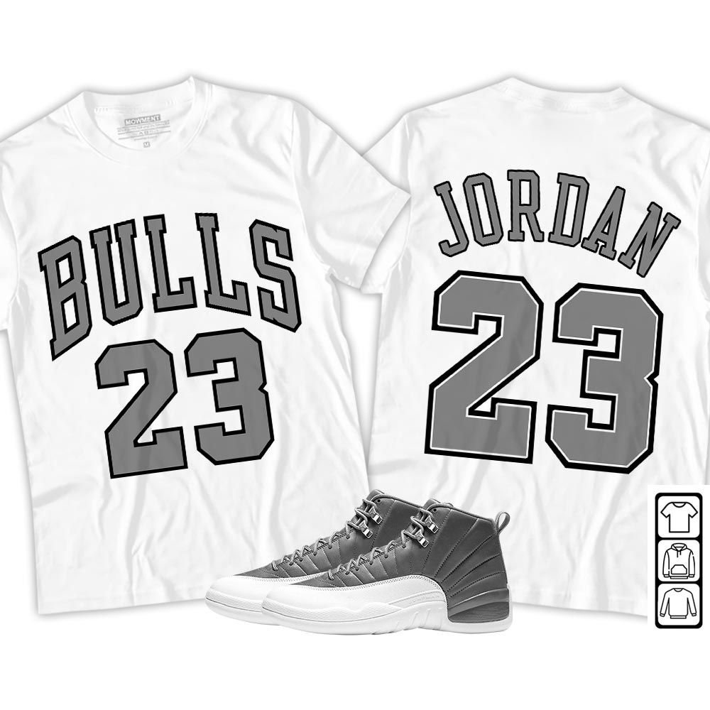 Bulls Number 23 Sneaker Shirt Match Stealth 12s, Jordan 12 Retro Stealth MKO T-Shirt Bulls Number 23 Sneaker Shirt Match Stealth 12s, Jordan 12 Retro Stealth MKO T-Shirt
