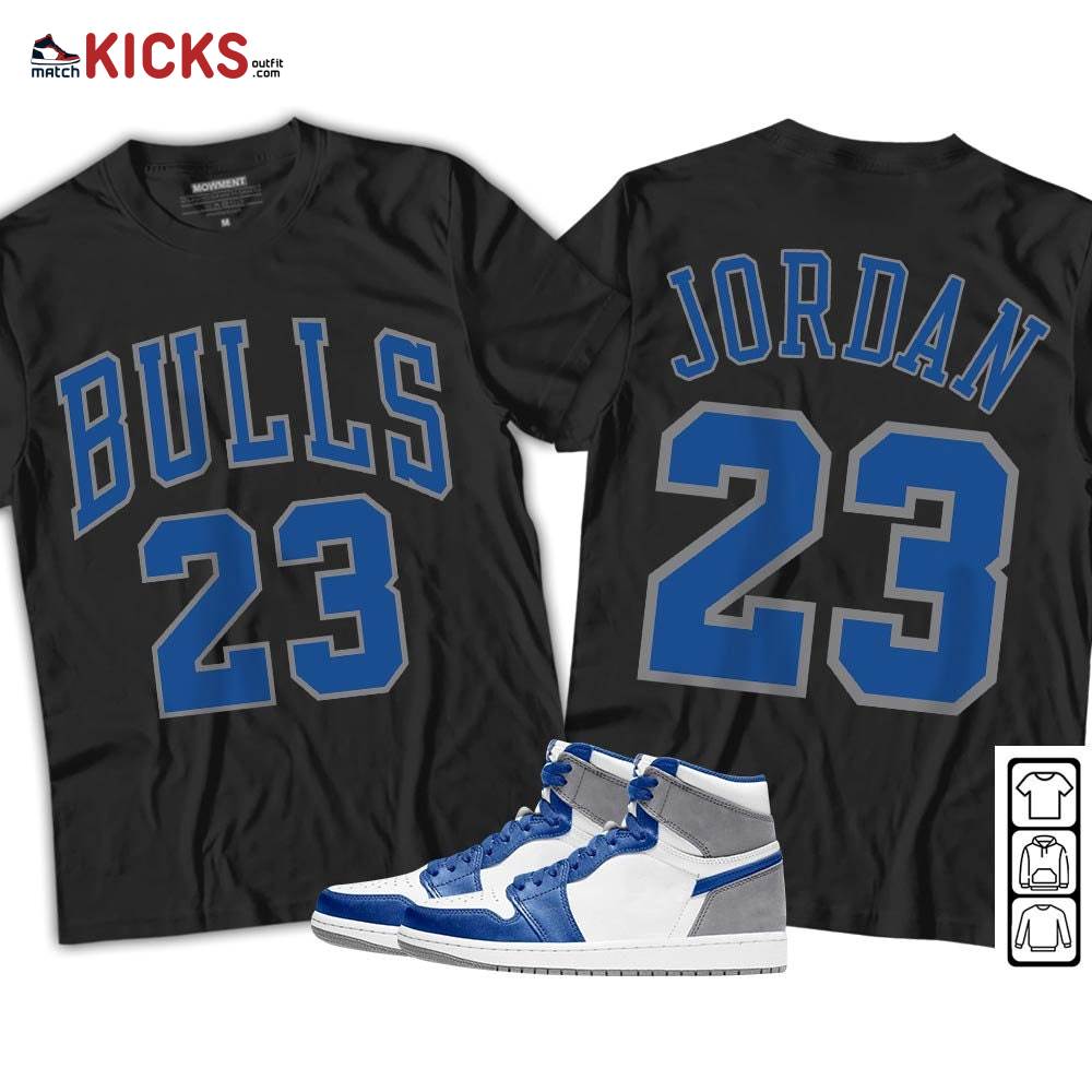 Bulls Number 23 Sneaker Shirt Match True Blue 1s, Jordan 1 High OG True Blue MKO Hoodie Bulls Number 23 Sneaker Shirt Match True Blue 1s, Jordan 1 High OG True Blue MKO Hoodie