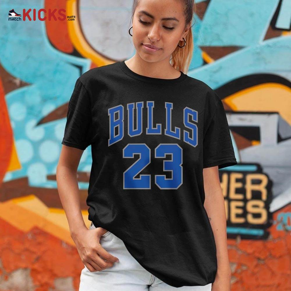 Bulls Number 23 Sneaker Shirt Match True Blue 1s, Jordan 1 High OG True Blue MKO Hoodie Bulls Number 23 Sneaker Shirt Match True Blue 1s, Jordan 1 High OG True Blue MKO Hoodie