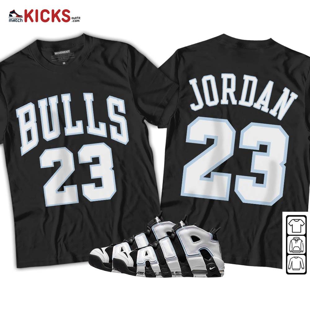 Bulls Number 23 Sneaker Shirt Match Uptempo Cobalt Bliss, Air More Uptempo Cobalt Bliss MKO Sweatshirt