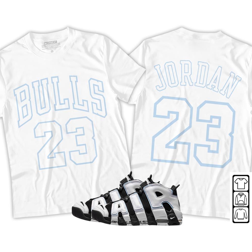 Bulls Number 23 Sneaker Shirt Match Uptempo Cobalt Bliss, Air More Uptempo Cobalt Bliss MKO T-Shirt