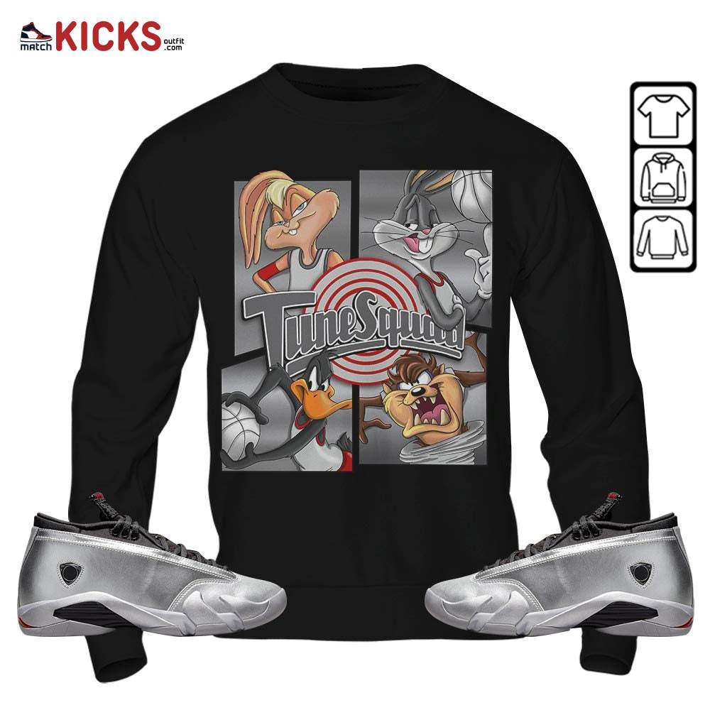 Bunny Tazmanian Basketball Sneaker Shirt Match 14 Low Metallic Silver, Jordan 14 Metallic Silver MKO Sweatshirt Bunny Tazmanian Basketball Sneaker Shirt Match 14 Low Metallic Silver, Jordan 14 Metallic Silver MKO Sweatshirt