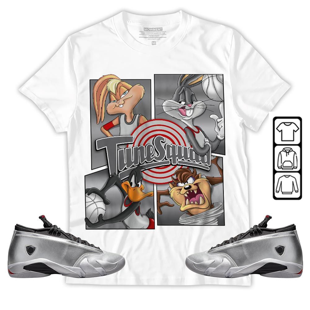 Bunny Tazmanian Basketball Sneaker Shirt Match 14 Low Metallic Silver, Jordan 14 Metallic Silver MKO T-Shirt