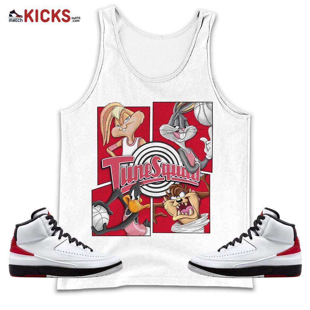 Bunny Tazmanian Basketball Sneaker Shirt Match 2 Chicago Varsity Red, Jordan Retro 2 Chicago MKO Tank Top