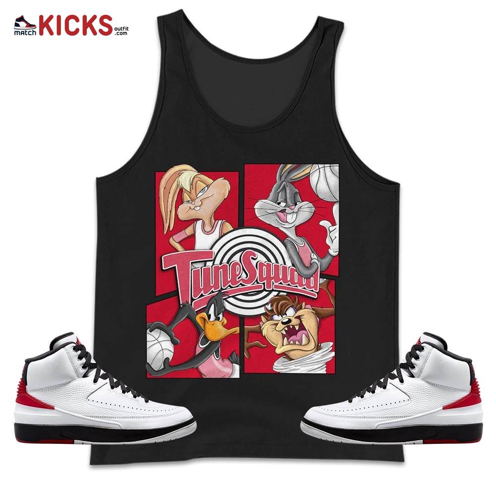 Bunny Tazmanian Basketball Sneaker Shirt Match 2 Chicago Varsity Red, Jordan Retro 2 Chicago MKO Tank Top