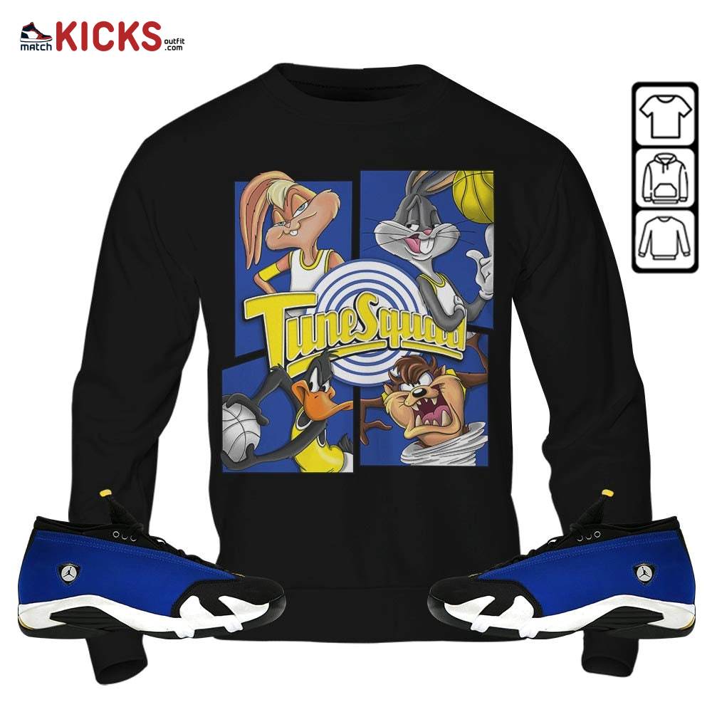 Bunny Tazmanian Basketball Sneaker Shirt Match 2023 Blue Laney 14s, Jordan 14 Laney MKO Sweatshirt Bunny Tazmanian Basketball Sneaker Shirt Match 2023 Blue Laney 14s, Jordan 14 Laney MKO Sweatshirt
