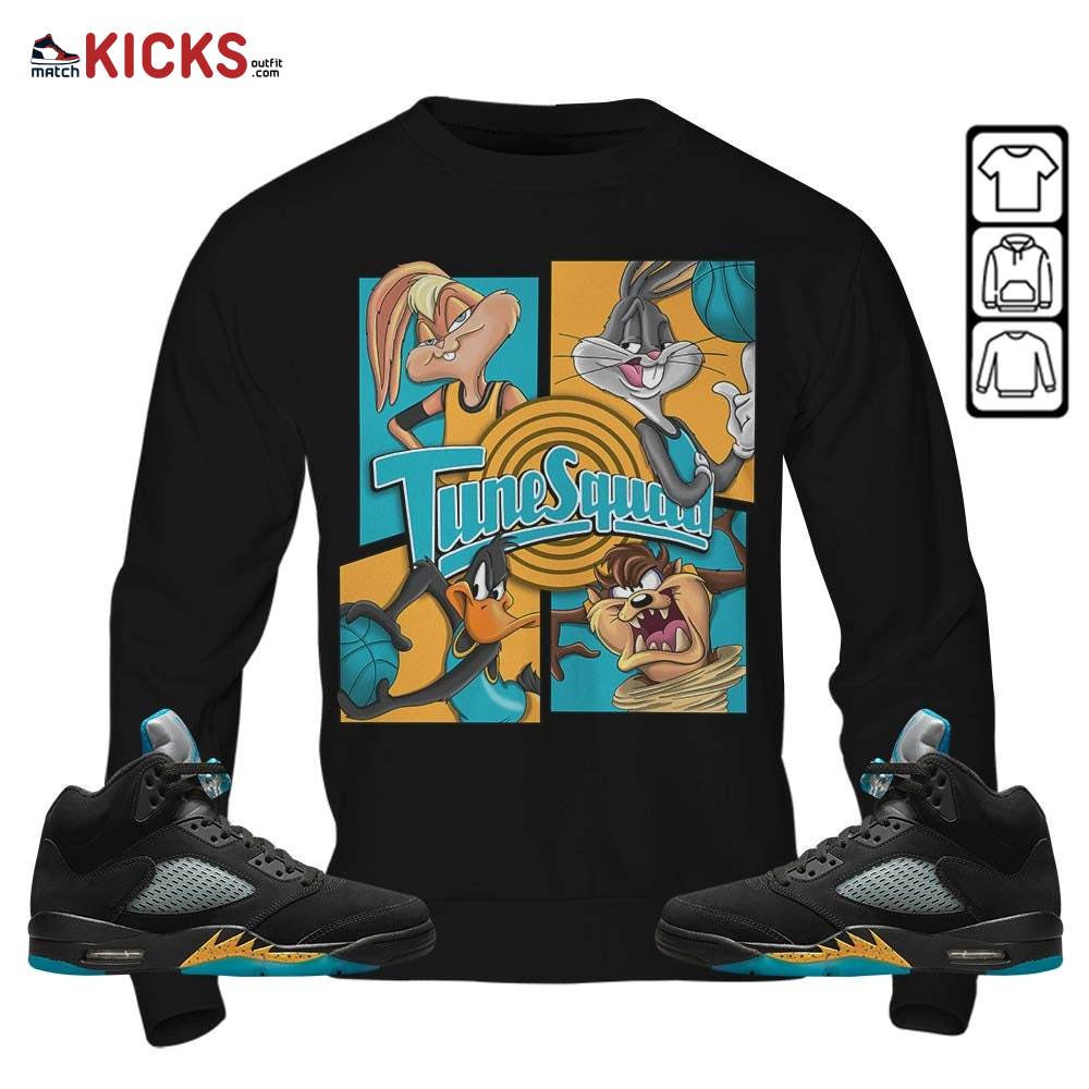 Bunny Tazmanian Basketball Sneaker Shirt Match 2023 Retro Aqua 5s, Jordan 5 Aqua MKO Sweatshirt