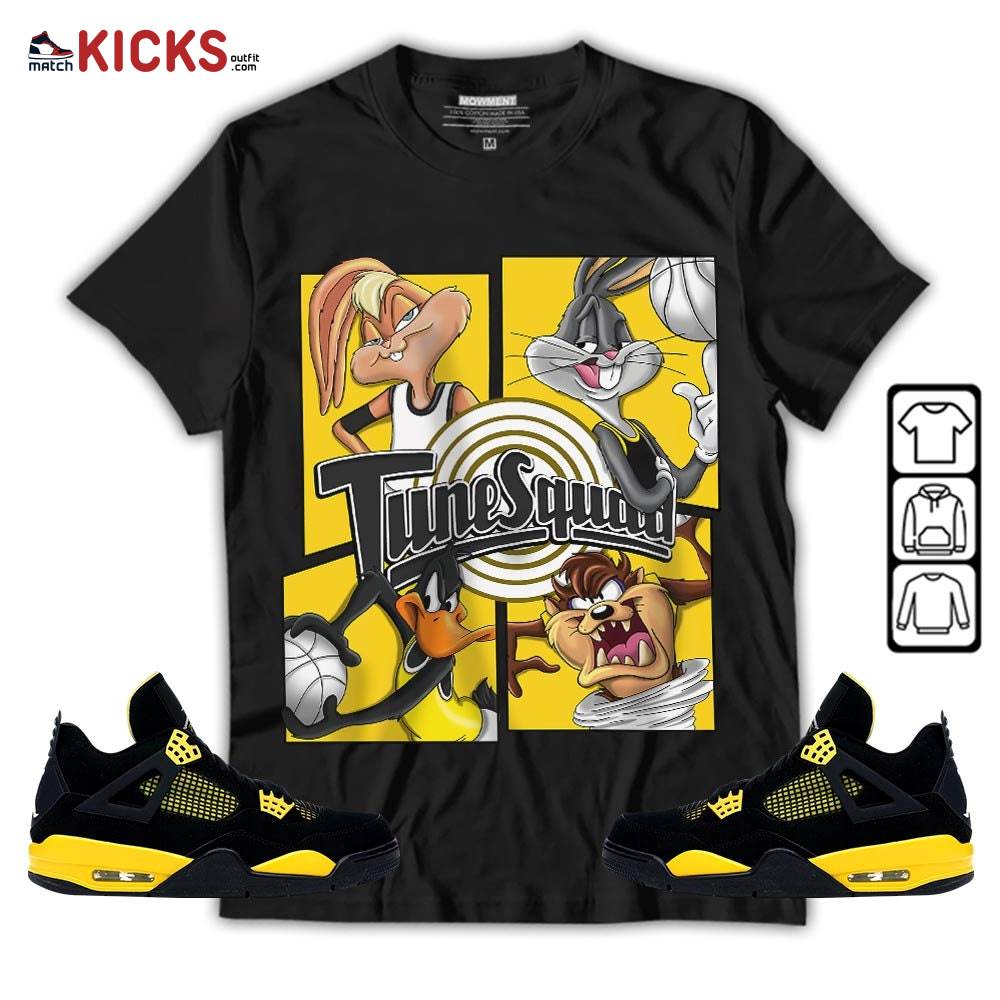Bunny Tazmanian Basketball Sneaker Shirt Match 2023 Thunder 4s, Jordan Retro 4 Thunder MKO Sweatshirt