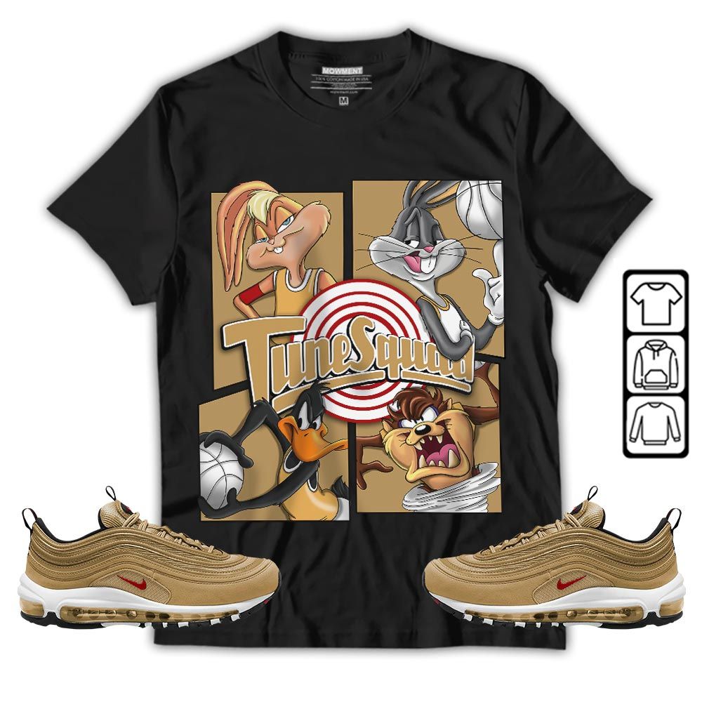 Bunny Tazmanian Basketball Sneaker Shirt Match Air Max 97 Metallic Gold, Air Max 97 Gold Bullet MKO T-Shirt