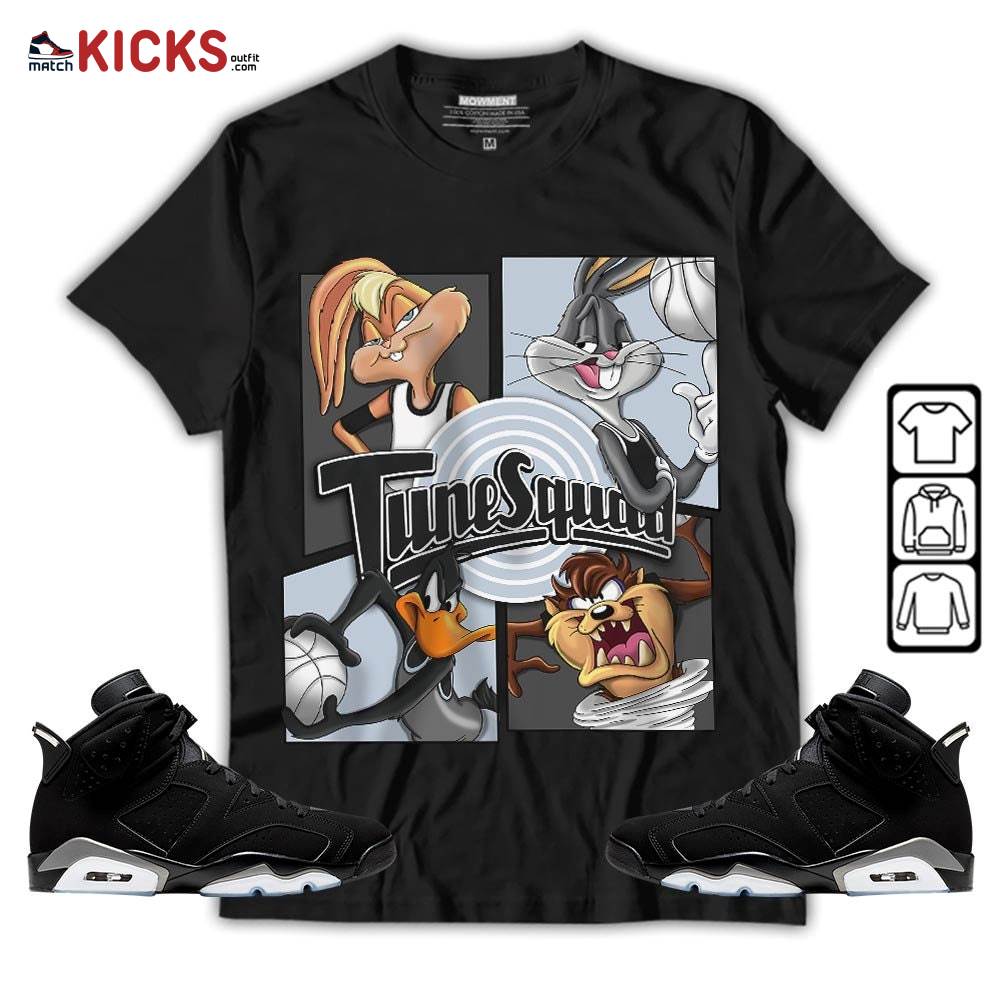 Bunny Tazmanian Basketball Sneaker Shirt Match Black Chrome 6s, Jordan 6 Black Chrome MKO Sweatshirt