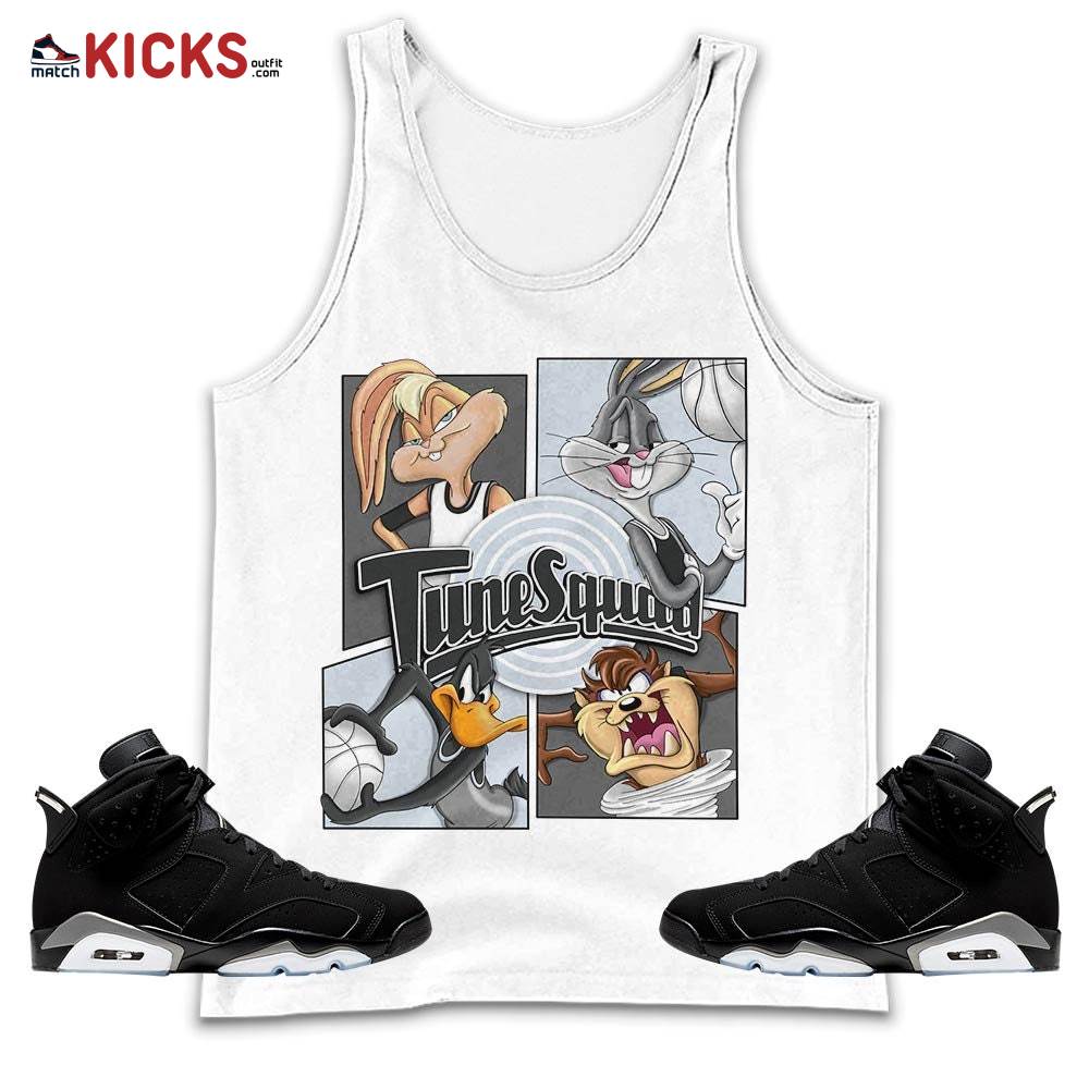Bunny Tazmanian Basketball Sneaker Shirt Match Black Chrome 6s, Jordan 6 Black Chrome MKO Tank Top