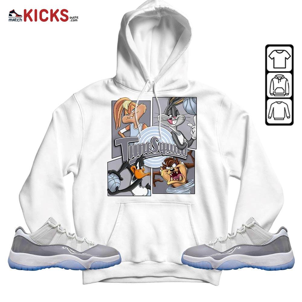 Bunny Tazmanian Basketball Sneaker Shirt Match Cement Grey 11s, Jordan 11 Low Cement Grey MKO Hoodie